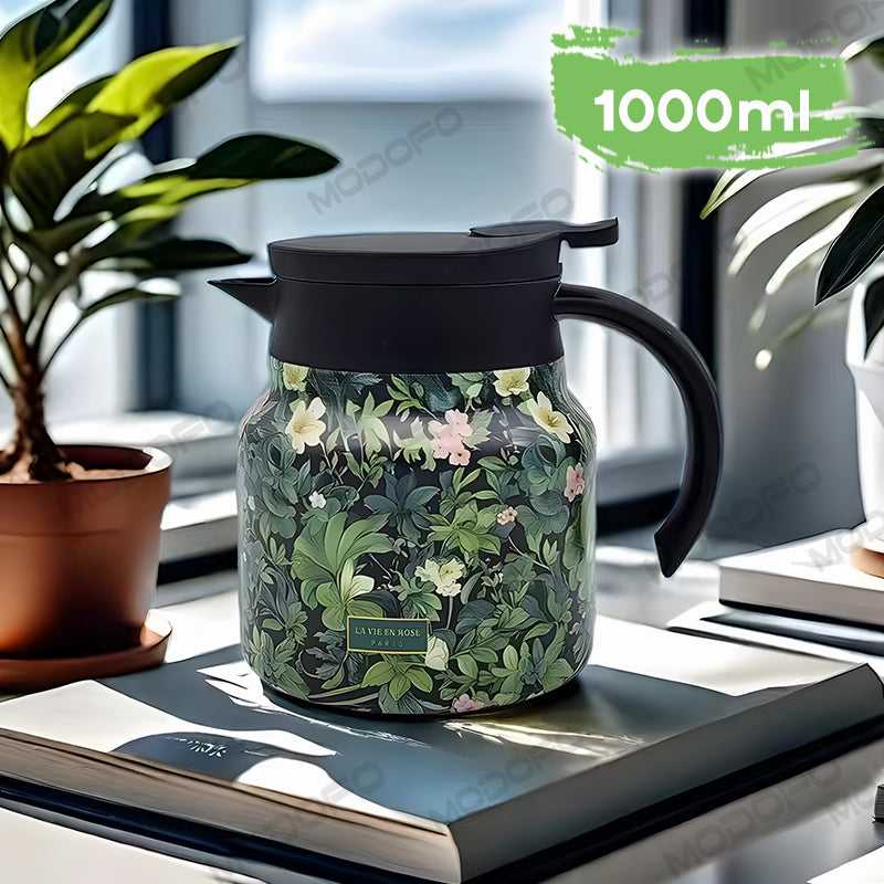 MODOFO 316 Stainless Steel Thermos Teapot | 1 L Thermal Coffee Pot for Hot and Cold Drinks