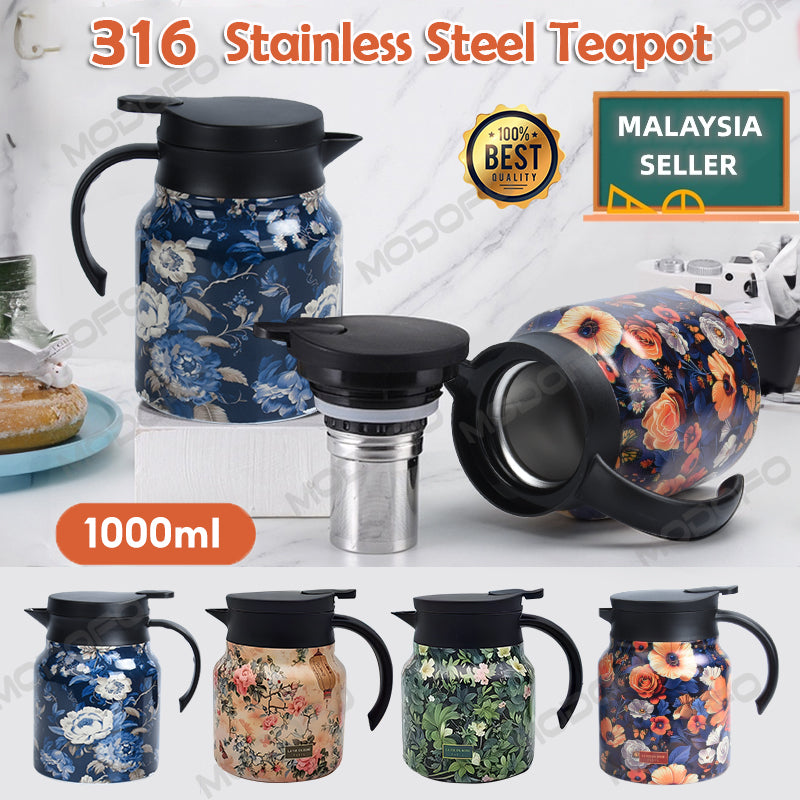 MODOFO 316 Constant Temperature Stainless Steel Teapot Multi-function Stewing Universal 1000ML Large Capacity