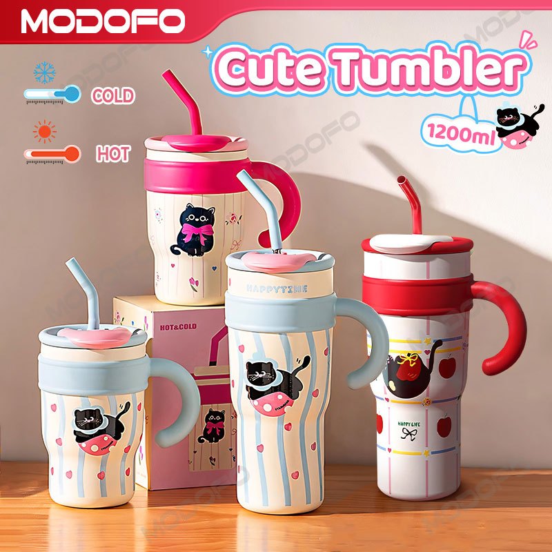 MODOFO 1200ML 316 Stainless Steel Ice Cup with Straw Portable Card Travel Cup
