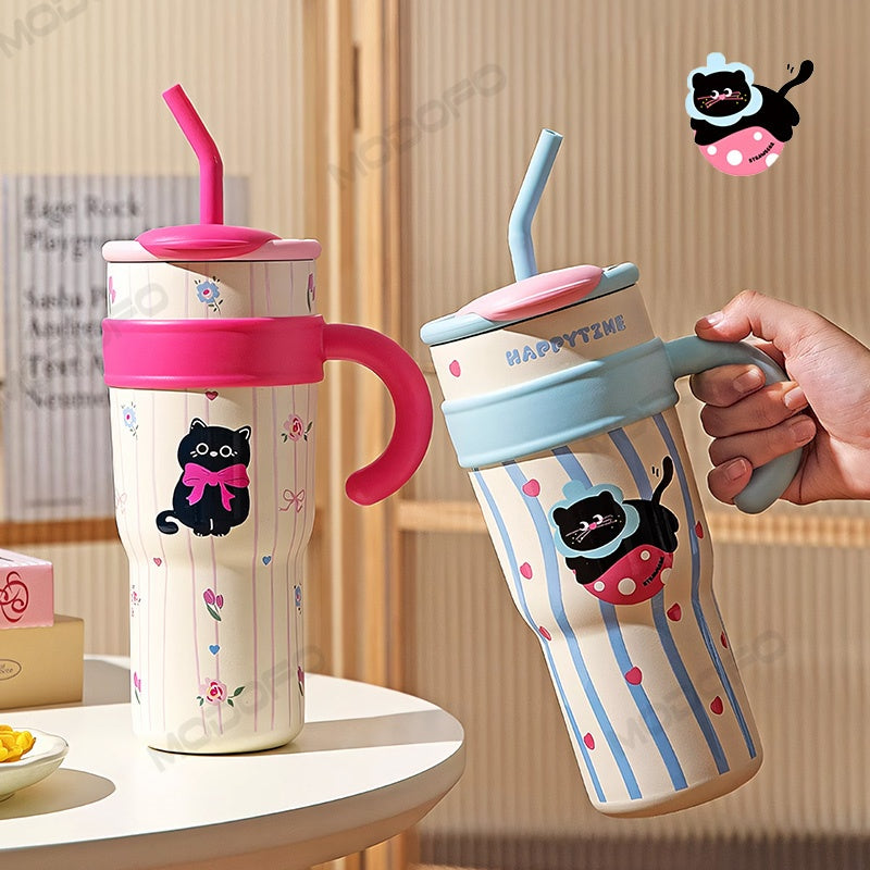 MODOFO 1200ML 316 Stainless Steel Ice Cup with Straw Portable Card Travel Cup