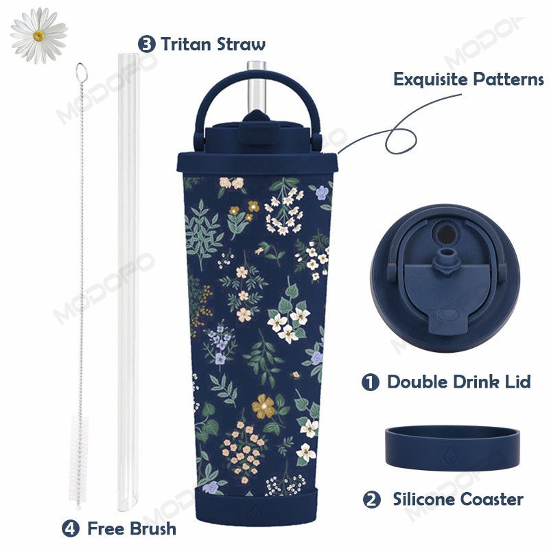 MODOFO Garden Drinking Straw 830ML Portable Stainless Steel