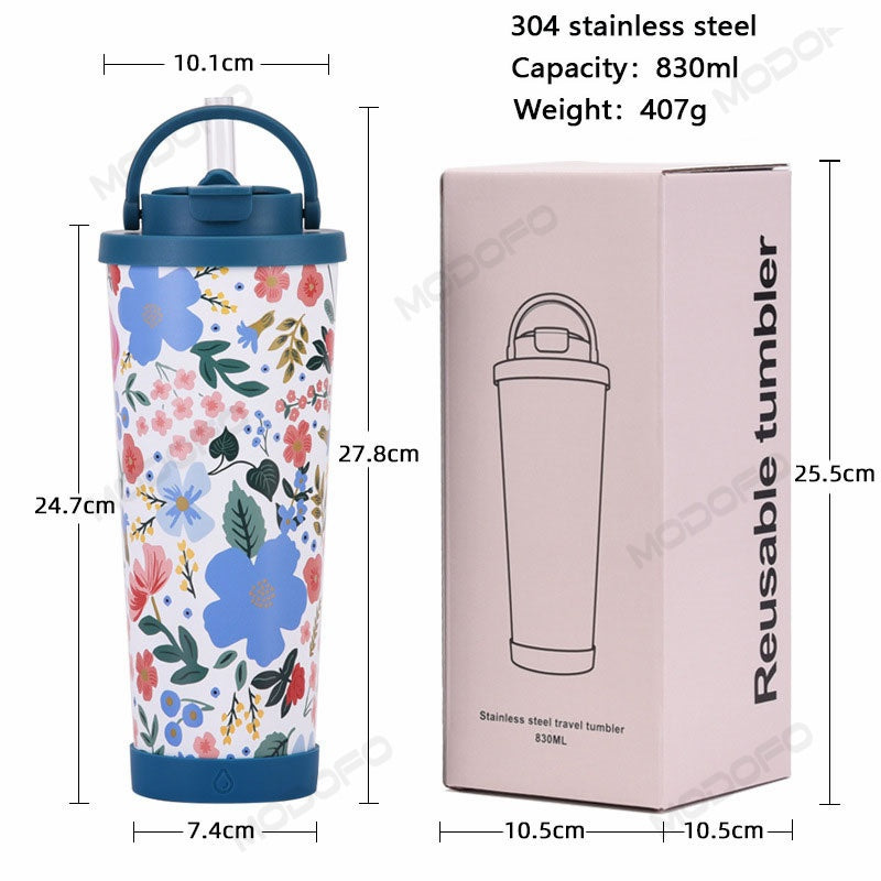 MODOFO Garden Drinking Straw 830ML Portable Stainless Steel