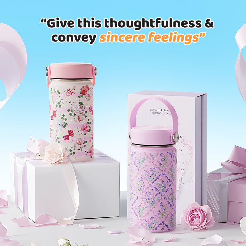 MODOFO 12oz Children's Thermos Bottle Stainless Steel Cute Cartoon Portable Travel Cup