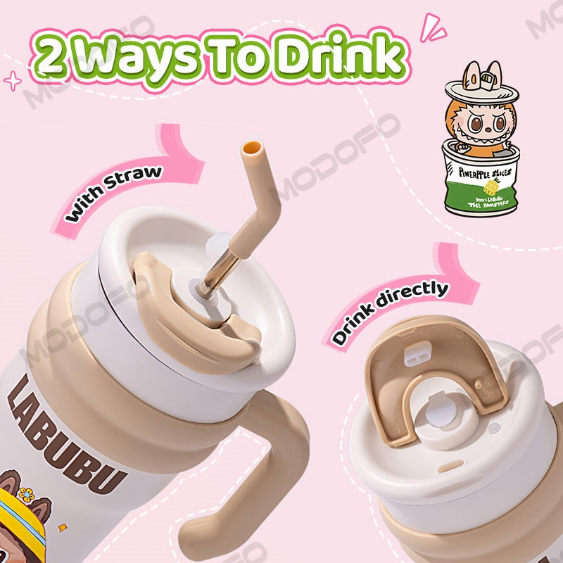MODOFO 316 food grade labubu printed cartoon tin drinking water cup