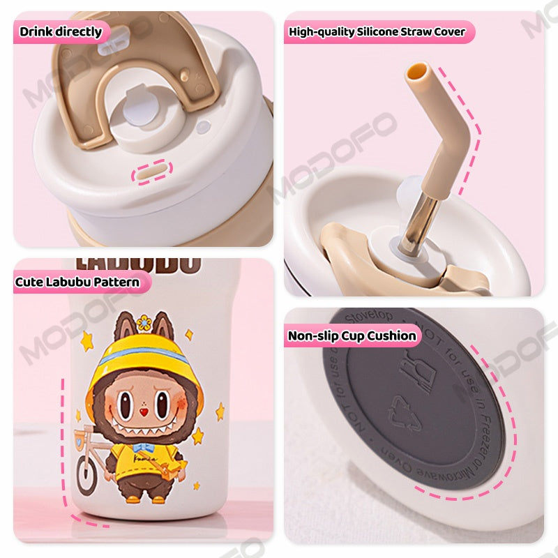 MODOFO 316 food grade labubu printed cartoon tin drinking water cup