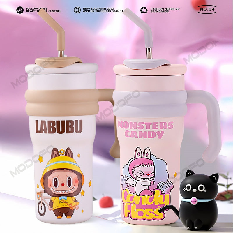 MODOFO 316 food grade labubu printed cartoon tin drinking water cup