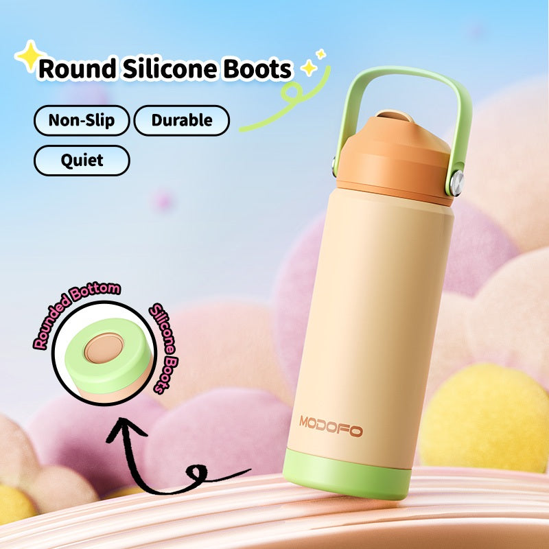 MODOFO Tumbler 18 oz Portable Stainless Steel Colorful Print Water Bottle with Straw