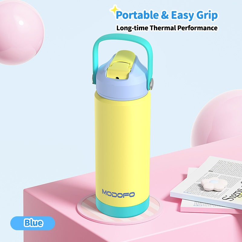 MODOFO Tumbler 18 oz Portable Stainless Steel Colorful Print Water Bottle with Straw