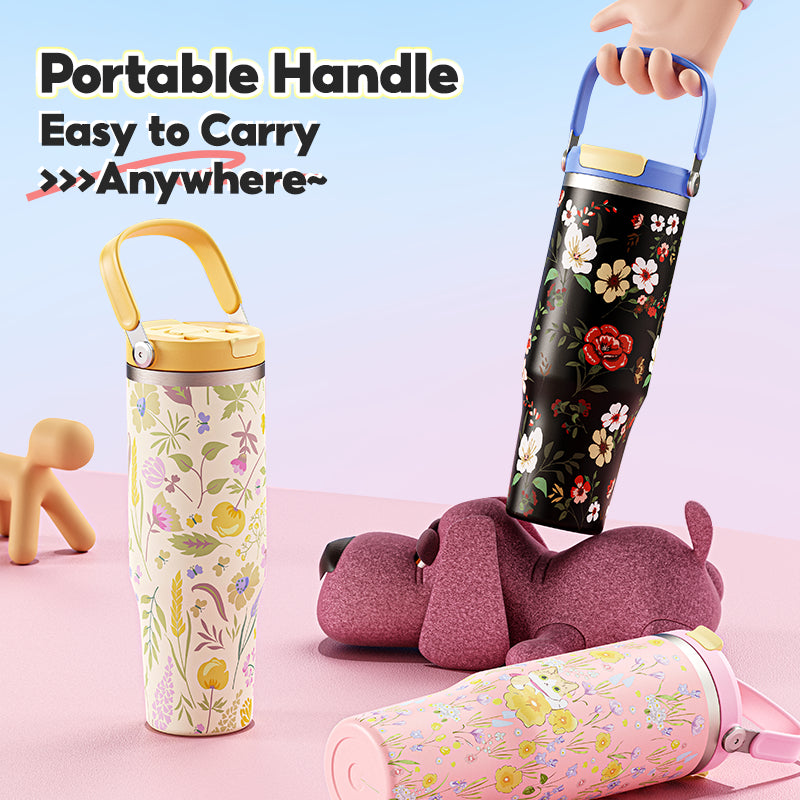 MODOFO 40oz Insulated Cup with Straw for Cooling and Insulation