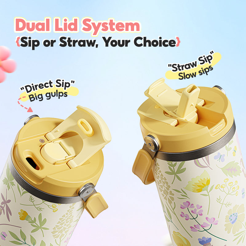 MODOFO 40oz Insulated Cup with Straw for Cooling and Insulation