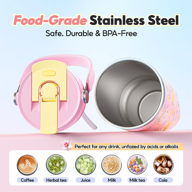 MODOFO 40 oz Insulated Tumbler with Straw | 1200 ml Large-Capacity Stainless Steel Travel Bottle