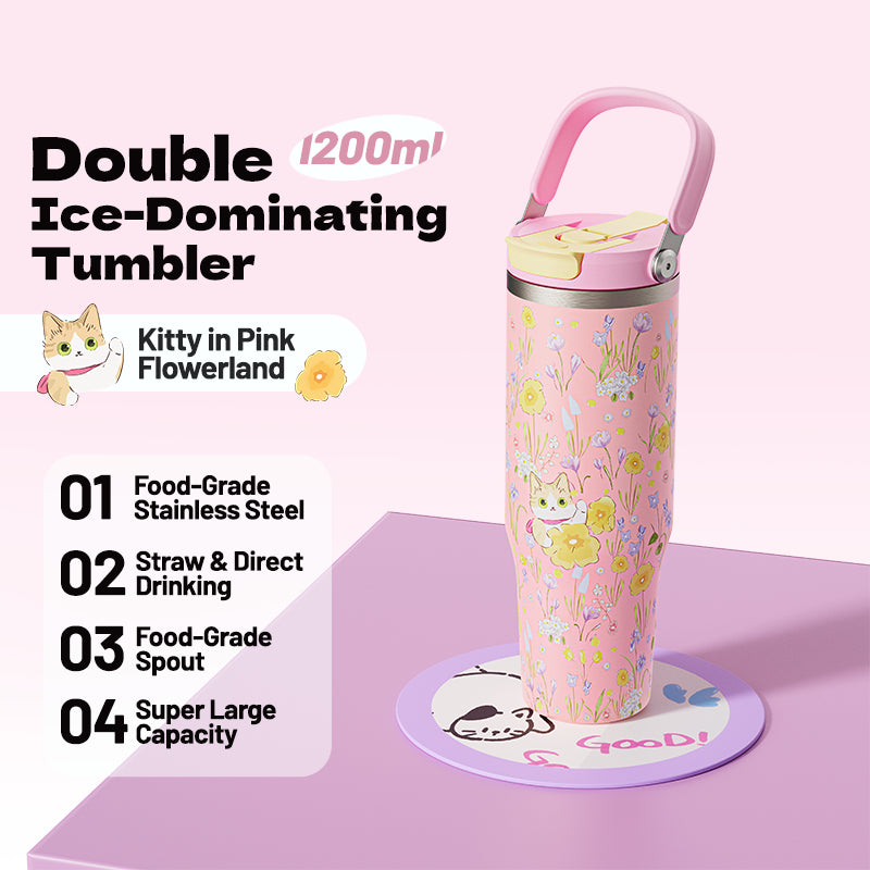 MODOFO 40oz Insulated Cup with Straw for Cooling and Insulation