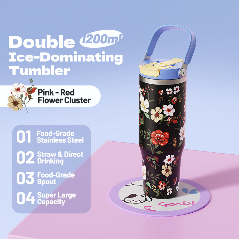 MODOFO 40oz Insulated Cup with Straw for Cooling and Insulation