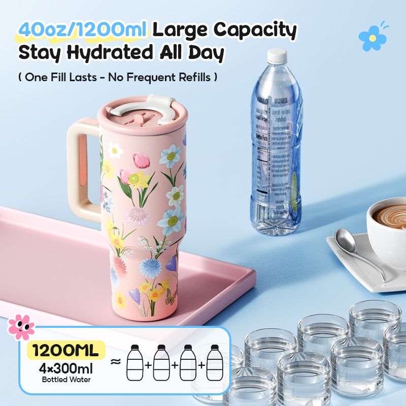 MODOFO 40oz Large Capacity Insulated Mug with Straw