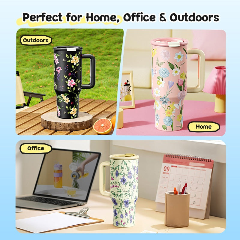 MODOFO 40oz Large Capacity Insulated Mug with Straw