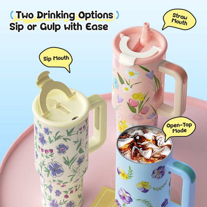 MODOFO 40oz Large Capacity Insulated Mug with Straw
