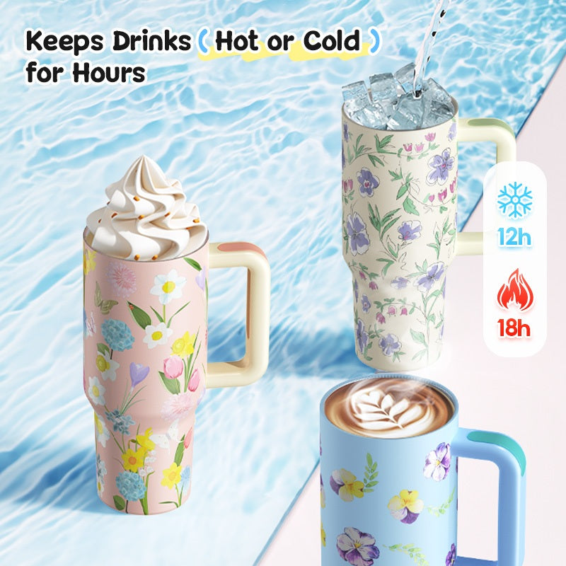 MODOFO 40oz Large Capacity Insulated Mug with Straw
