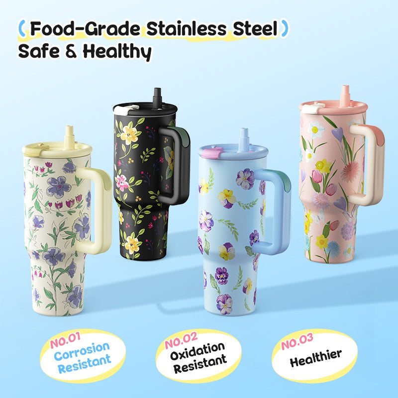 MODOFO 40oz Large Capacity Insulated Mug with Straw