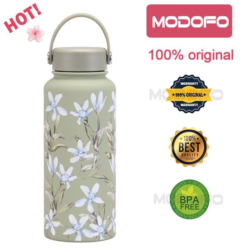 MODOFO 1000ML Butterfly Print Series Stainless Steel Thermos Bottle