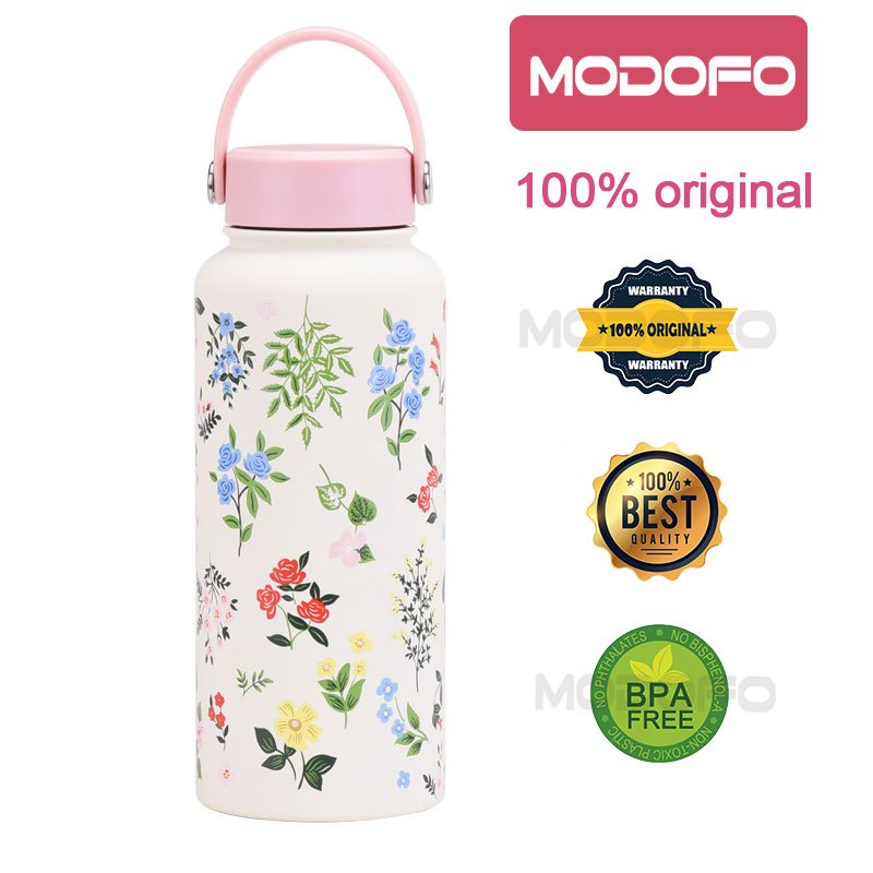 MODOFO 1000ML Butterfly Print Series Stainless Steel Thermos Bottle