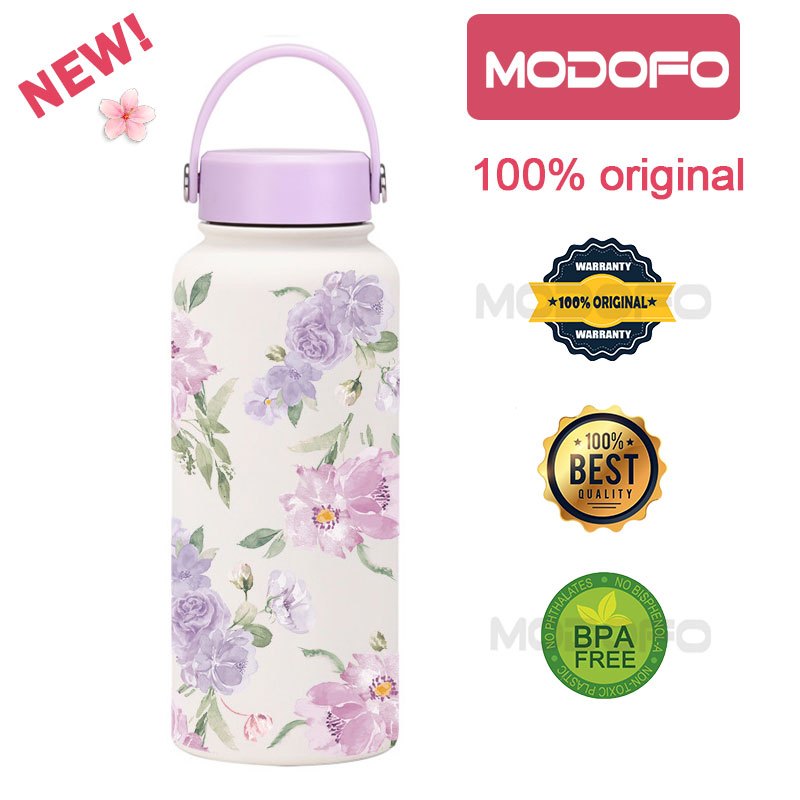 MODOFO 1000ML Butterfly Print Series Stainless Steel Thermos Bottle