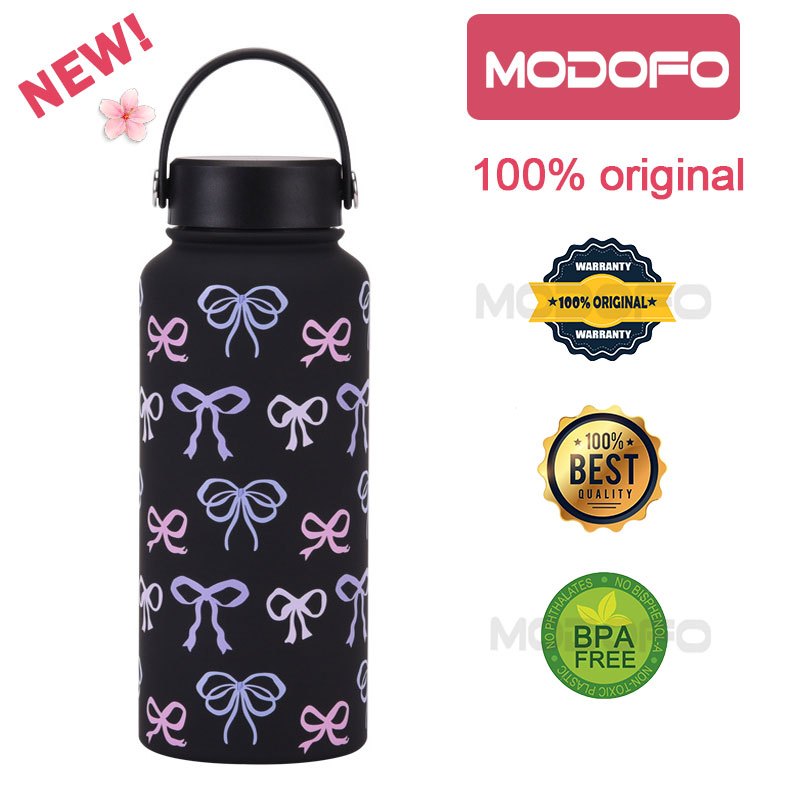 MODOFO 1000ML Butterfly Print Series Stainless Steel Thermos Bottle