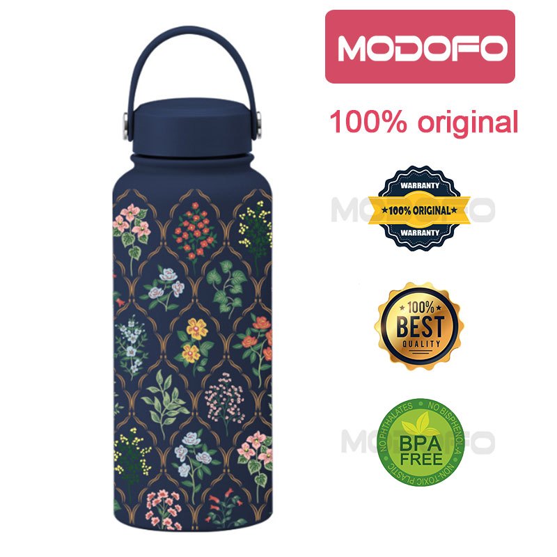 MODOFO 1000ML Butterfly Print Series Stainless Steel Thermos Bottle