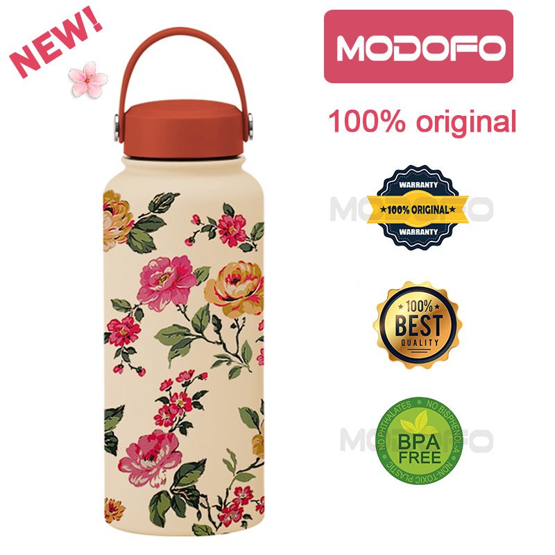 MODOFO 1000ML Butterfly Print Series Stainless Steel Thermos Bottle