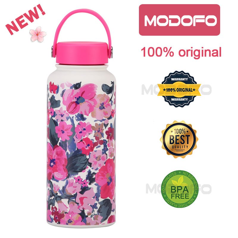 MODOFO 1000ML Butterfly Print Series Stainless Steel Thermos Bottle
