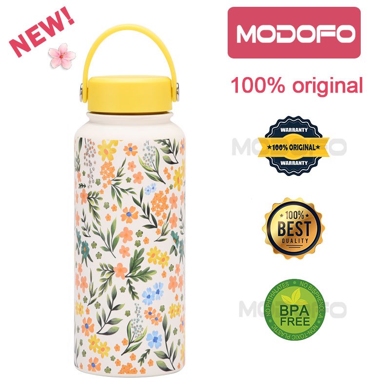 MODOFO 1000ML Butterfly Print Series Stainless Steel Thermos Bottle