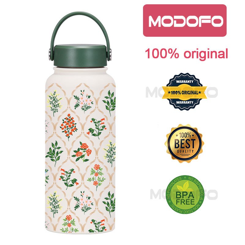 MODOFO 1000ML Butterfly Print Series Stainless Steel Thermos Bottle
