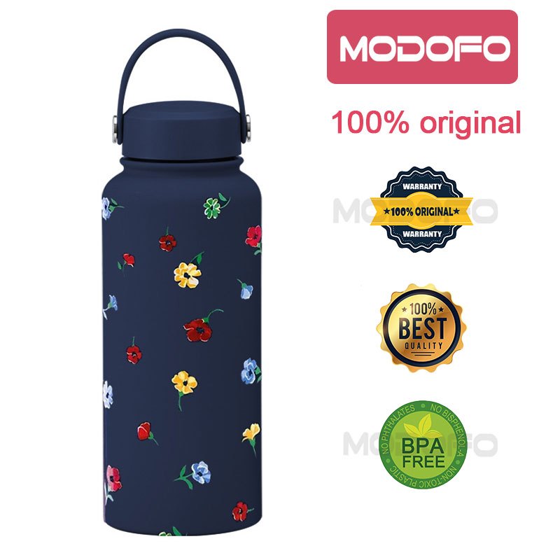 MODOFO 1000ML Butterfly Print Series Stainless Steel Thermos Bottle