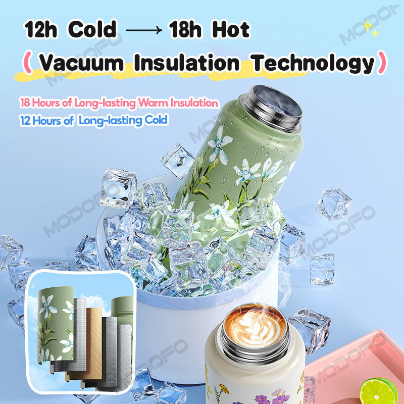 MODOFO 1000ML Large Volume Thermos Cup Printing Series Essential for Hydration