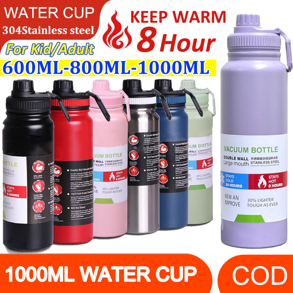 MODOFO 1000ml Sports Large Volume 304 Stainless Steel Vacuum Water Bottle