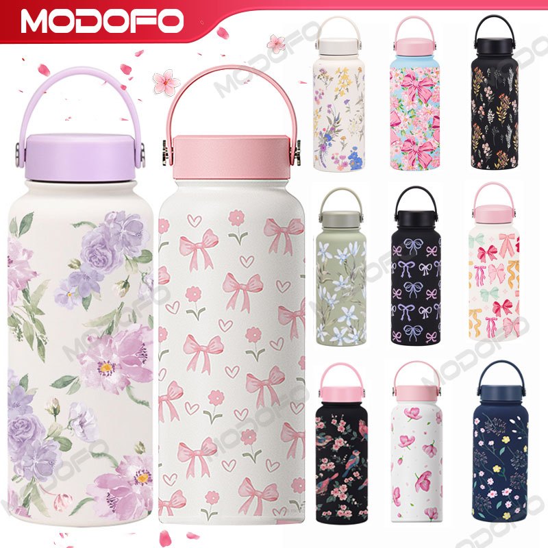 MODOFO 1000ML Large Volume Thermos Cup Printing Series Essential for Hydration