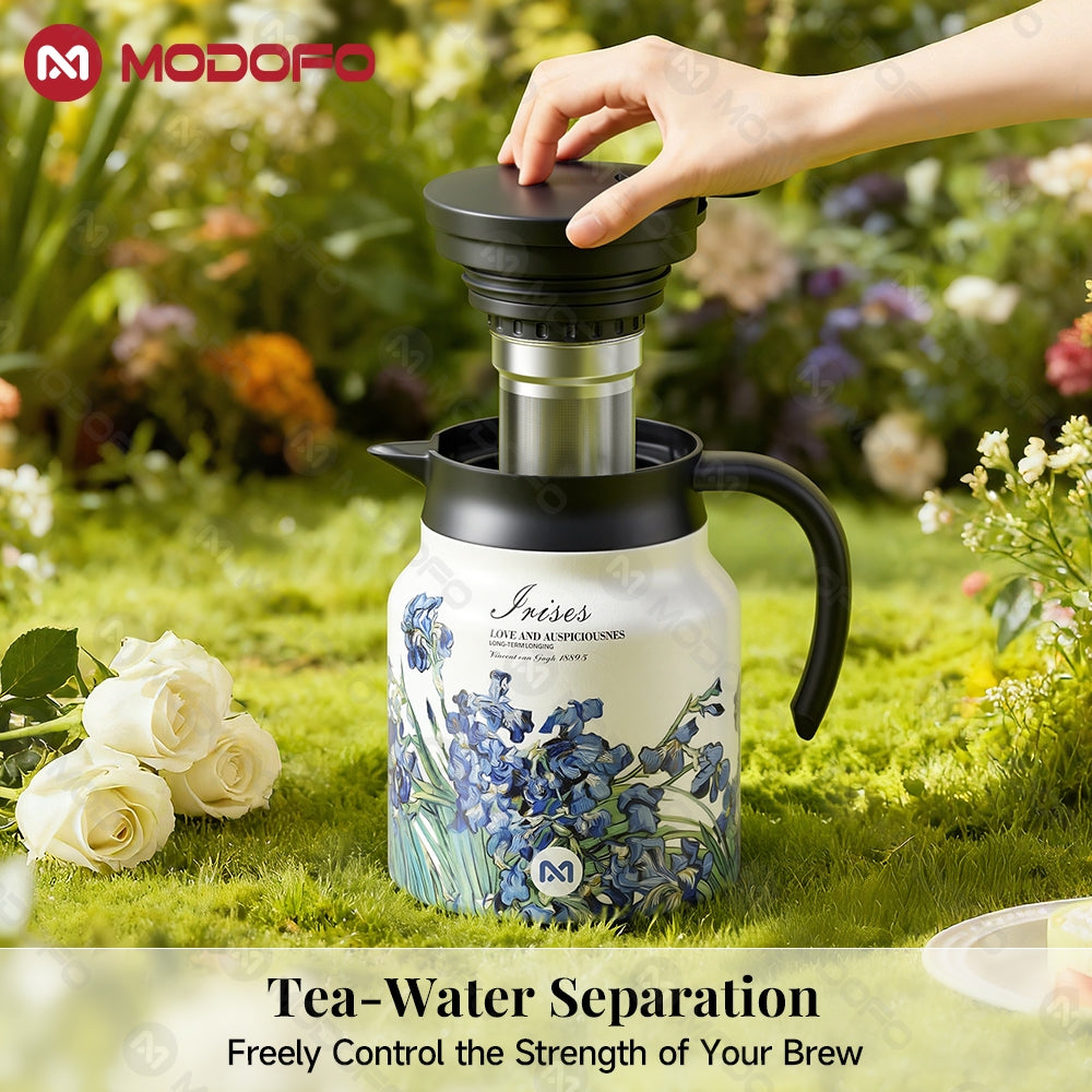 MODOFO 316 Stainless Steel Thermos Teapot | 1 L Thermal Coffee Pot for Hot and Cold Drinks