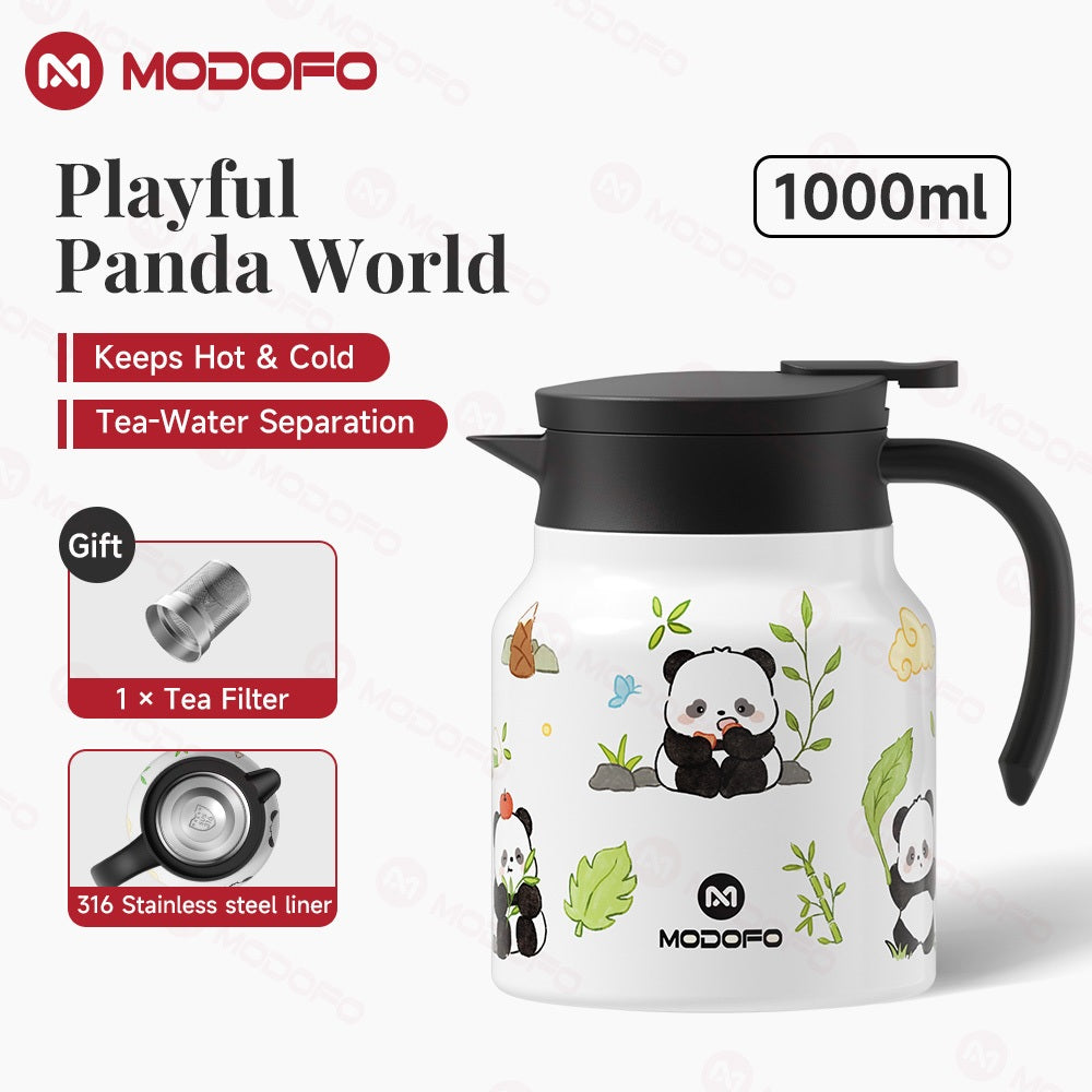 MODOFO 316 Stainless Steel Thermos Teapot | 1 L Thermal Coffee Pot for Hot and Cold Drinks