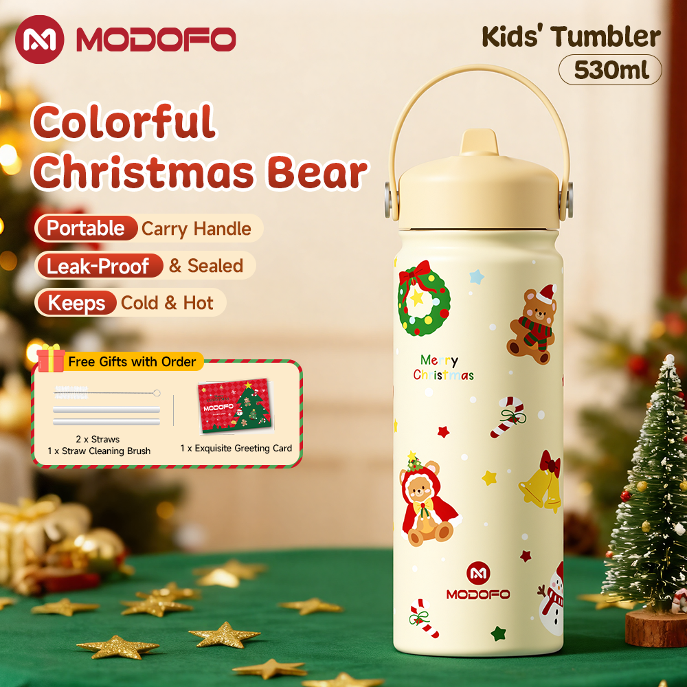 MODOFO Christmas Series Insulated Tumbler with Straw Kids Tumbler-Christmas limited